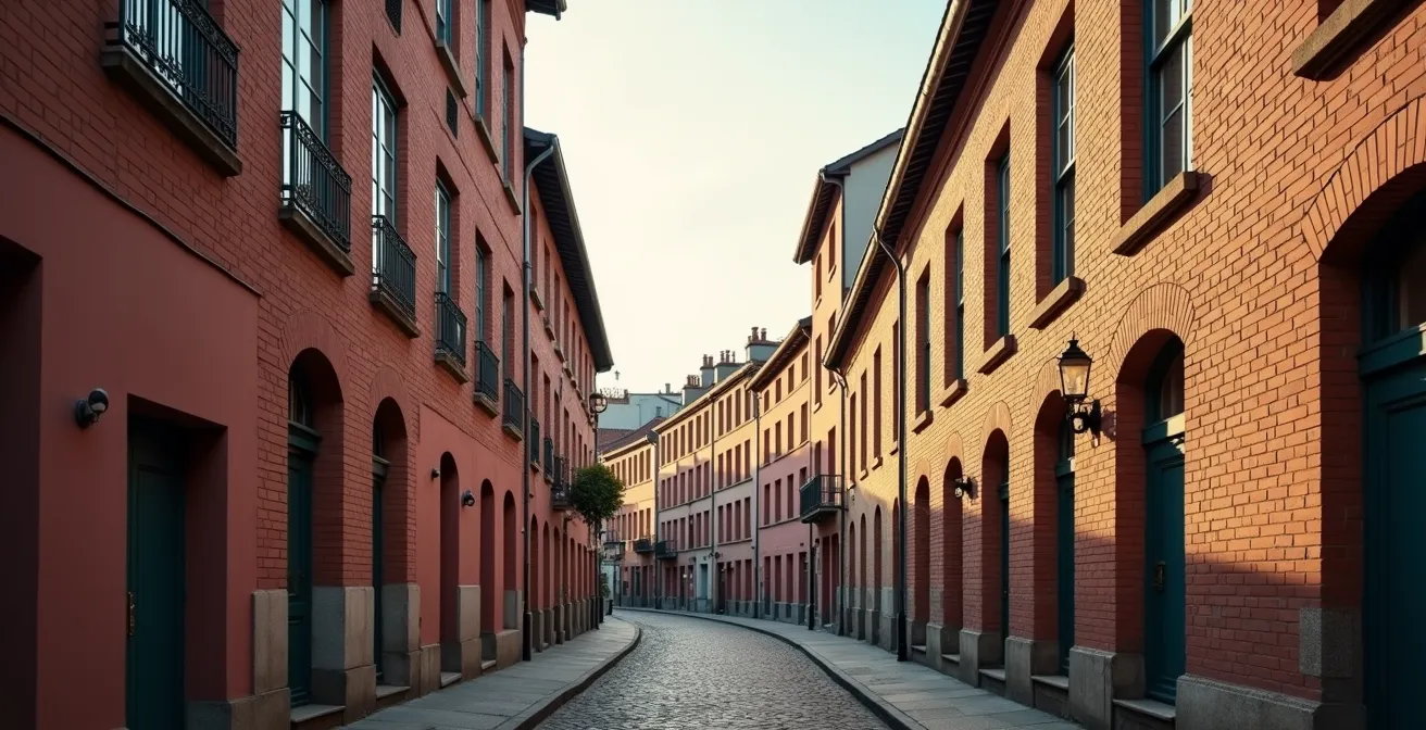 Rue étroite du centre historique de Toulouse avec architecture traditionnelle